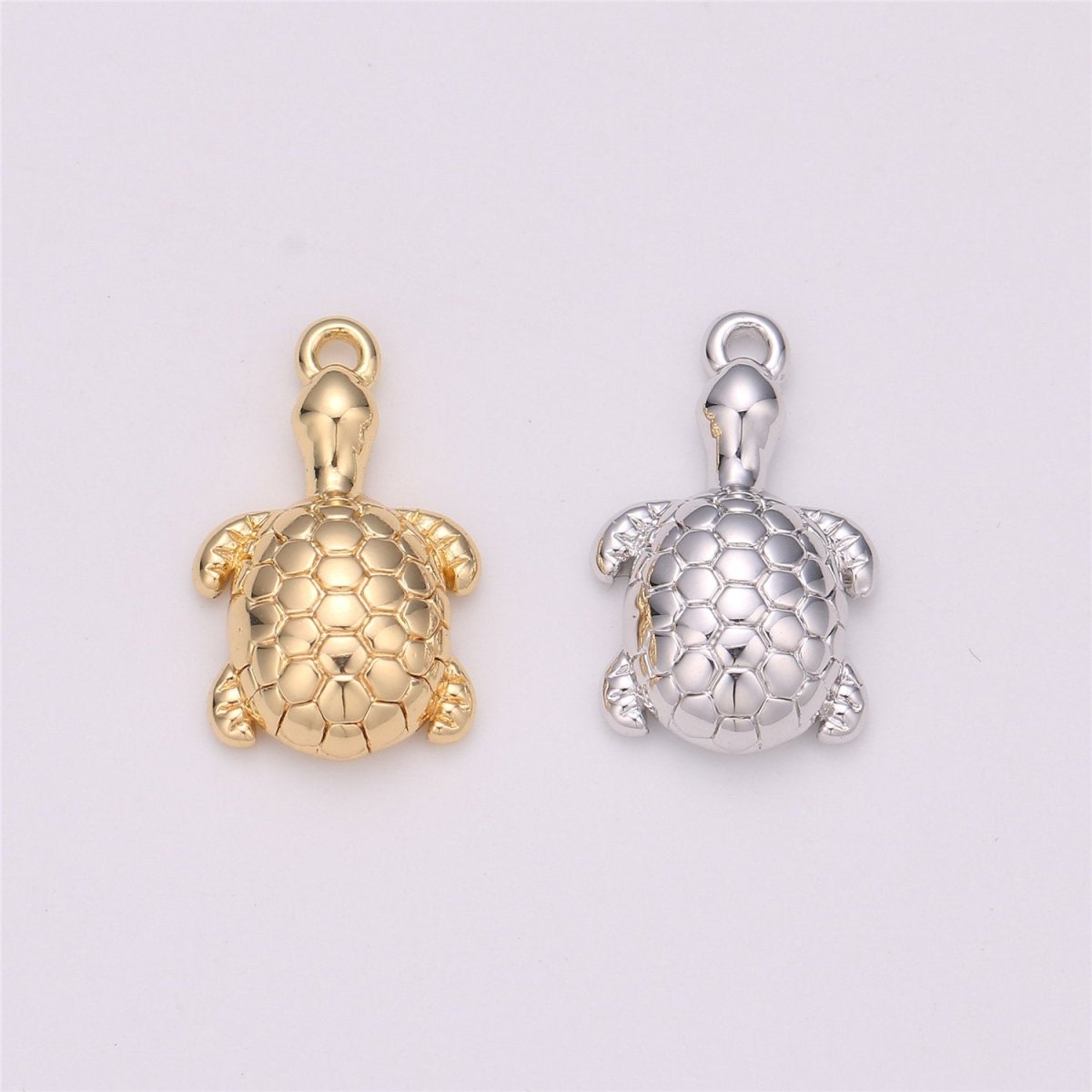 Small Sea Turtle Charm Ocean Summer Vacation Animal Pendant in Gold Filled Turtoise Pendants Necklace Earring Bracelet Charms C-531 - DLUXCA