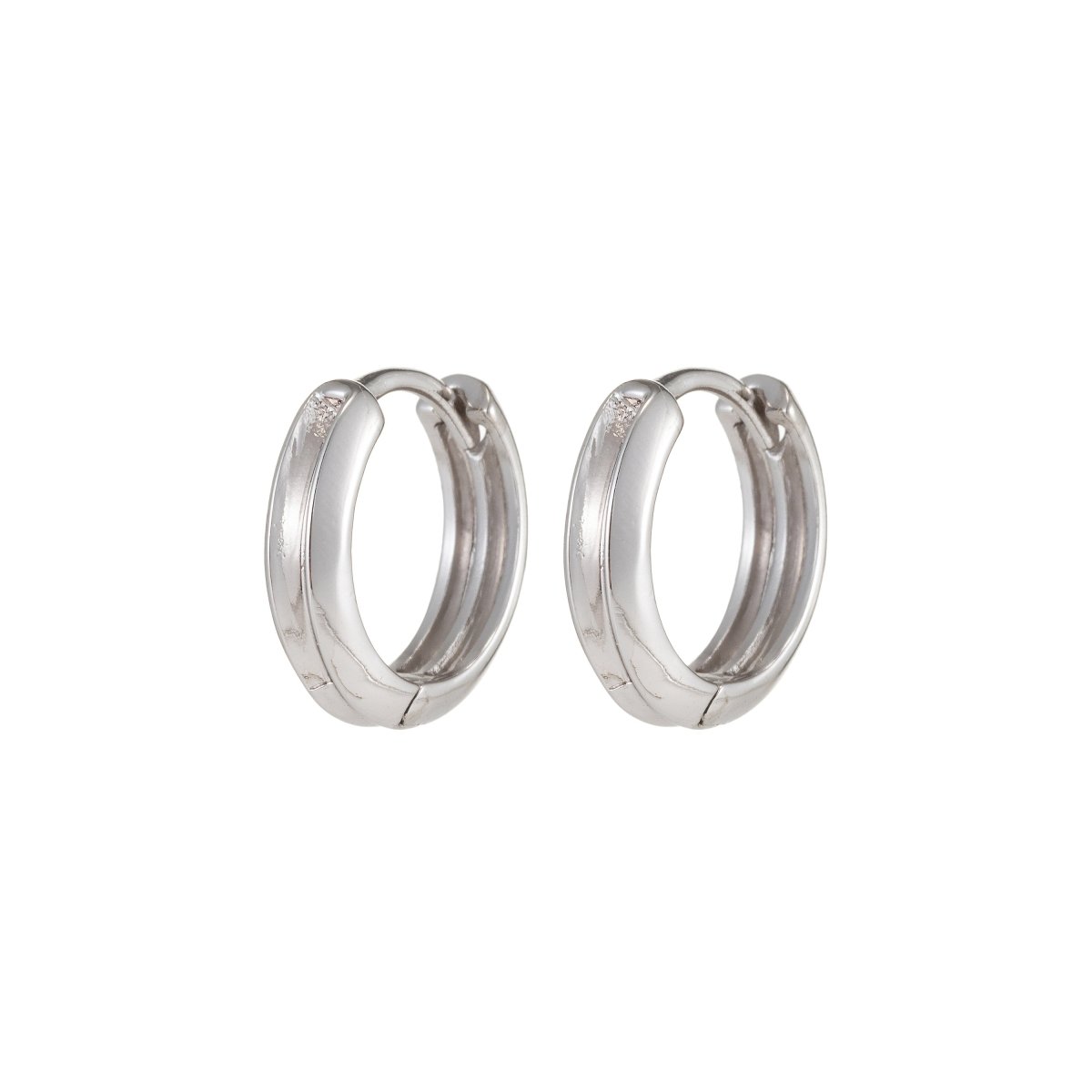 Small Silver Hoop Earrings, Silver Huggie Earrings, Simple Hoop Earrings 15mm Q-045 Q-047 Q-048 - DLUXCA