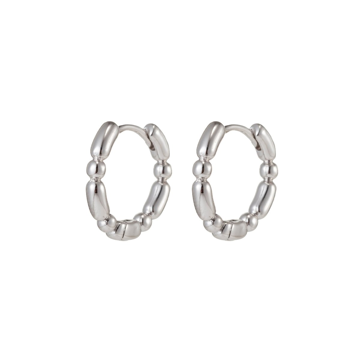 Small Silver Hoop Earrings, Silver Huggie Earrings, Simple Hoop Earrings 15mm Q-045 Q-047 Q-048 - DLUXCA