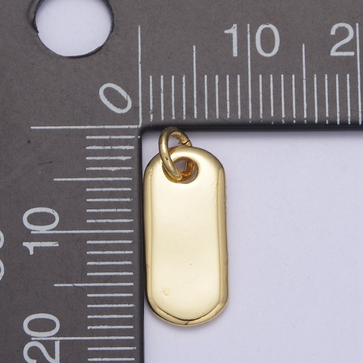 Small Tag Gold Charm add on charm for Necklace Bracelet Earring Supply C-306 - DLUXCA