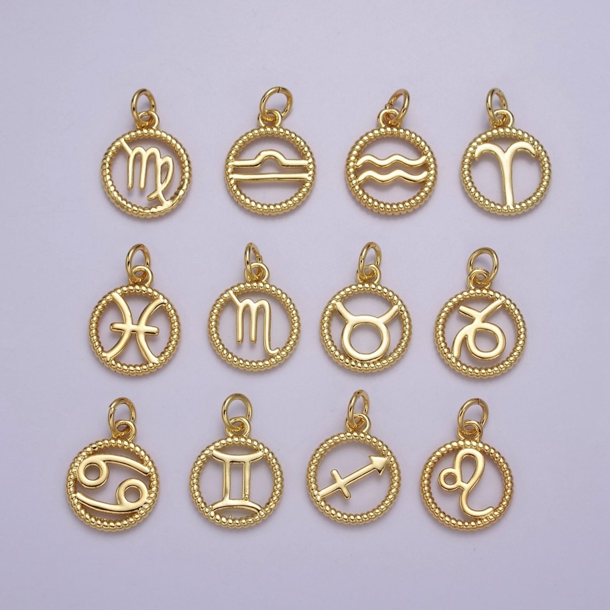 Small Zodiac Charms- 14k gold Filled Astrological Zodiac Signs, Zodiac Symbols, Birthday, Add on Horoscope Charm E-731-E-742 - DLUXCA