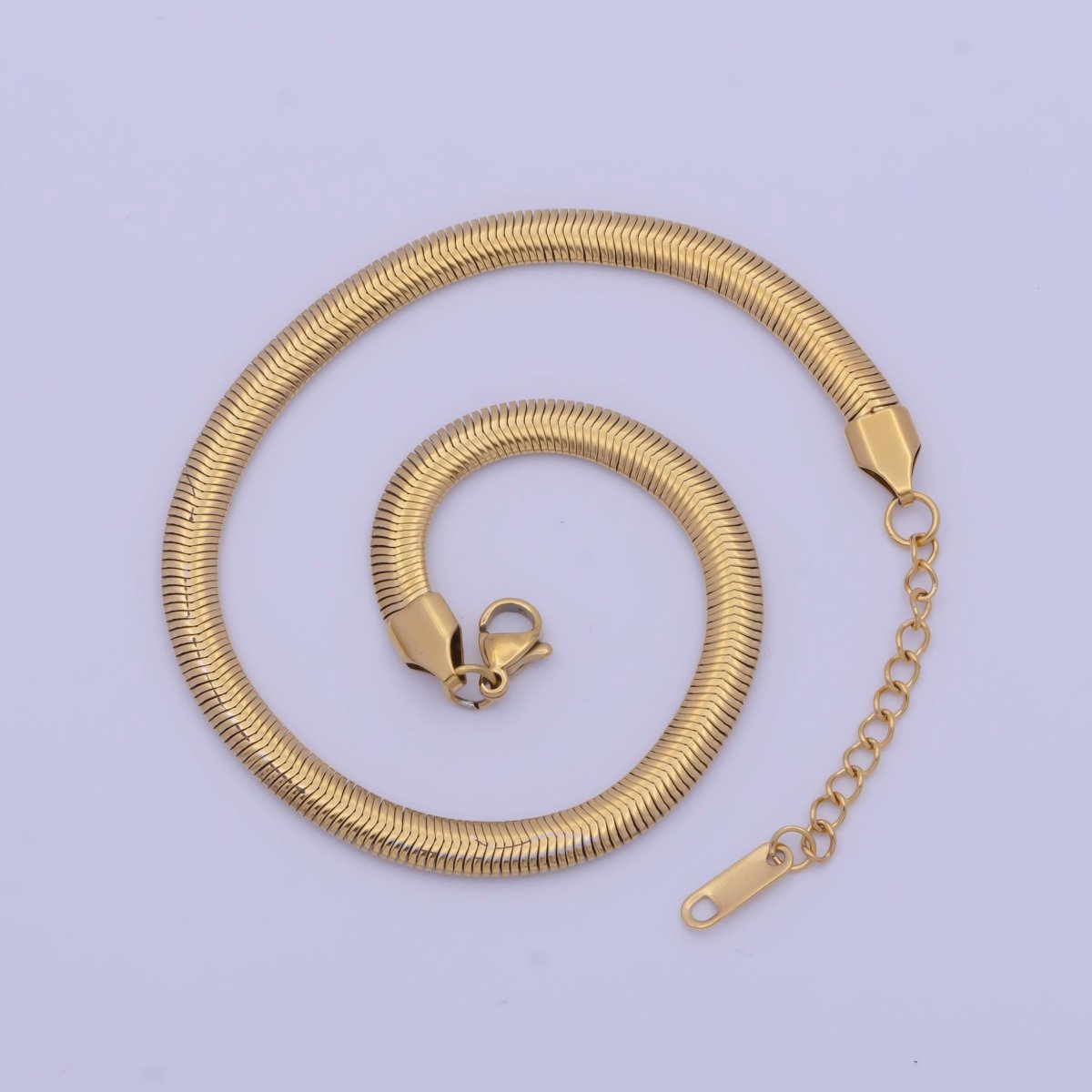 Snake Chain Anklet 9.5 Inch + 1.5" extender Length in 24k Gold Filled Snake Chain | WA-1140 WA-1141 Clearance Pricing - DLUXCA