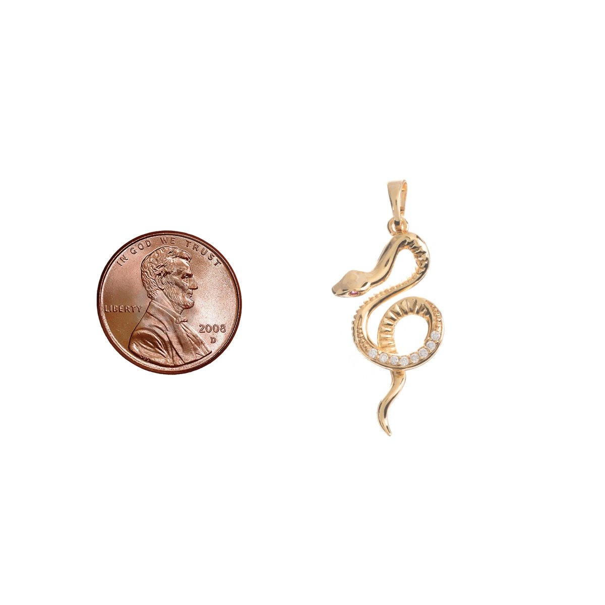 Snake charm, Gold Filled Snake Charm, Reptile Animal, Serpent Charm Necklace Pendant Bead Finding for Jewelry Making Supply H-703 - DLUXCA