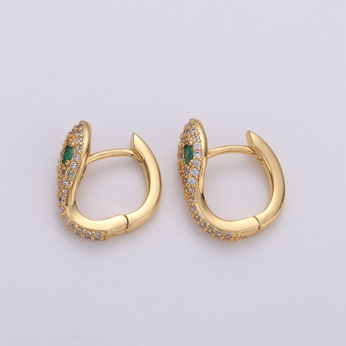 Snake earrings, snake Hugging earrings, dainty earring, gold snake earrings, delicate Hoop, gold earrings, trendy earrings, minimal earrings K-495 - DLUXCA