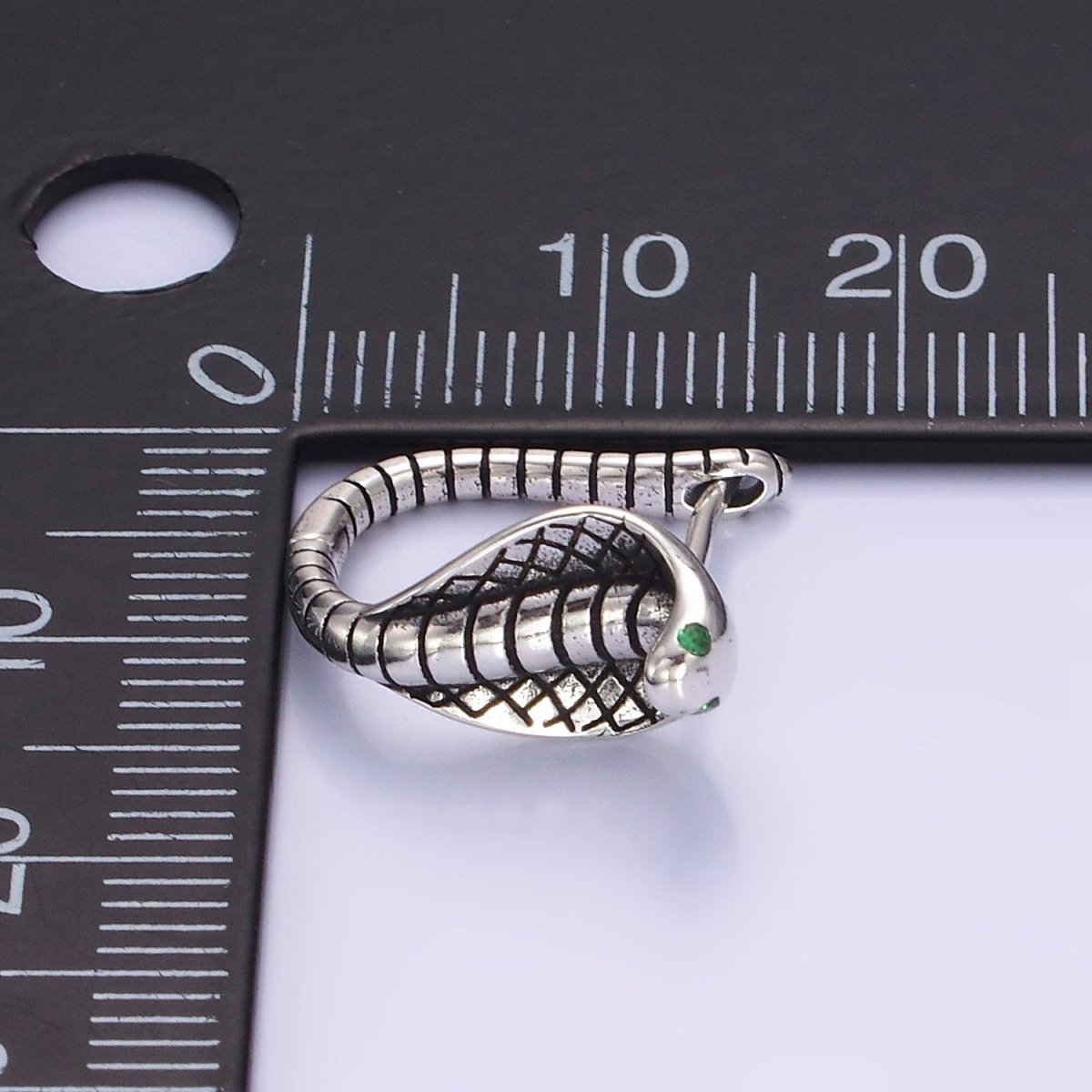 Snake Huggie Hoop in Sterling Silver Serpent Cobra Hoop Earrings SL-481 - DLUXCA
