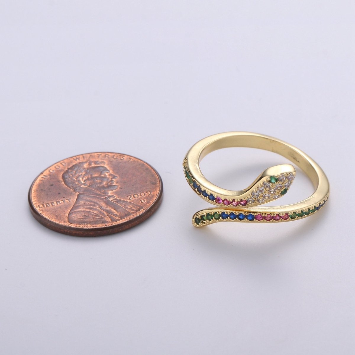 Snake ring, Gold snake ring, Serpent ring, spiral snake ring, wrap ring, snake ring gold, Micro Pave Cz Ring jewelry, R-030 - DLUXCA