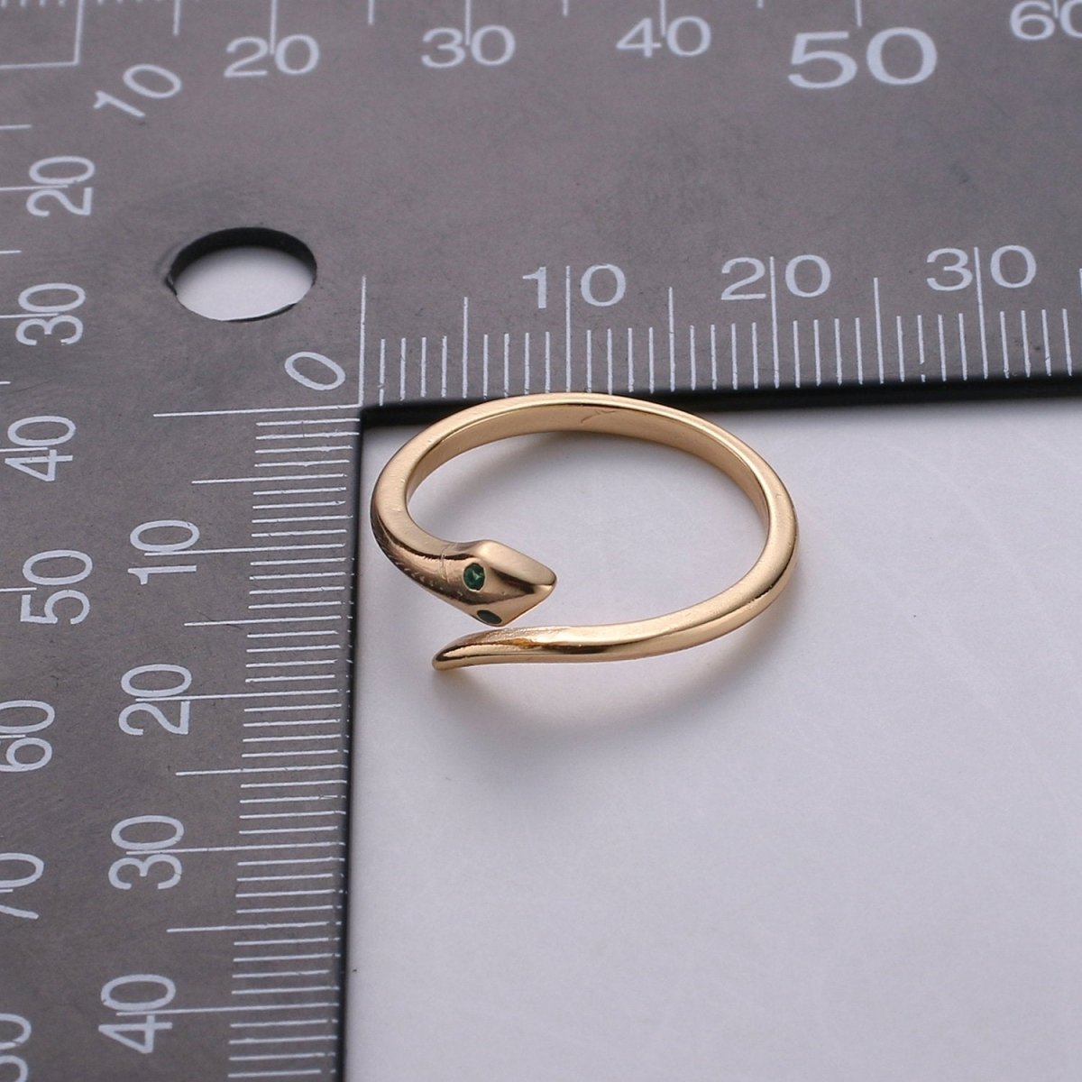 Snake Ring - Serpent Ring - Stackable Gold Ring - Minimalist Gold Ring - Thin Ring - Dainty Ring - Tiny Ring -Small Gold Ring -Delicate Ring R-046 - DLUXCA