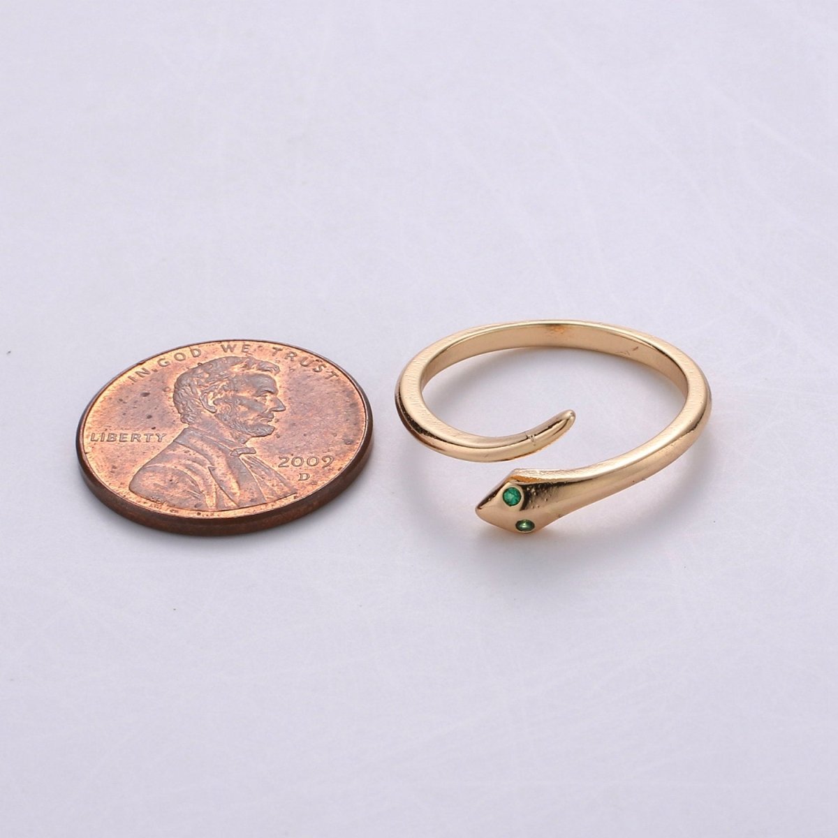 Snake Ring - Serpent Ring - Stackable Gold Ring - Minimalist Gold Ring - Thin Ring - Dainty Ring - Tiny Ring -Small Gold Ring -Delicate Ring R-046 - DLUXCA