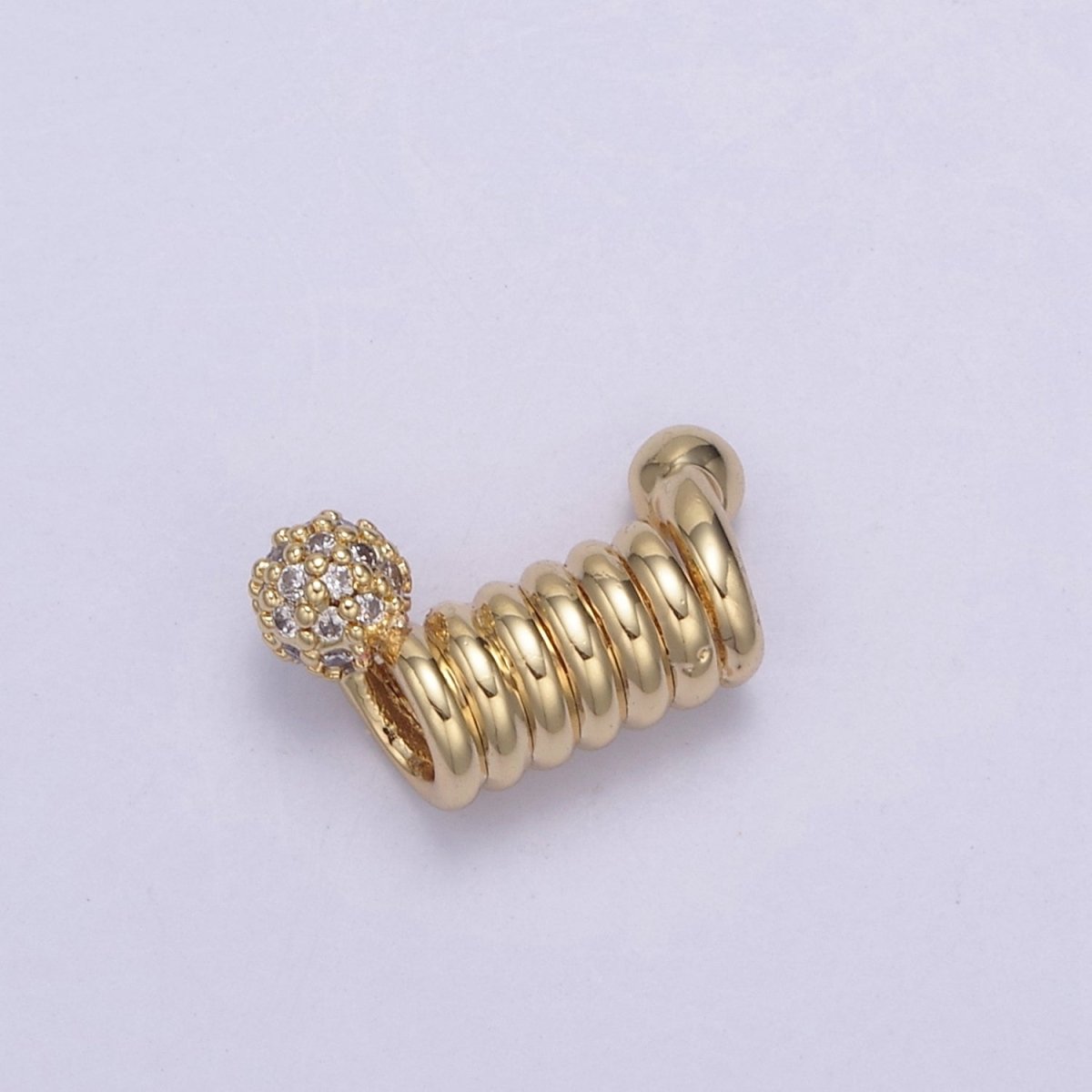Spiral Tube Bead, Pave Round Spiral 14k Gold Filled Slider CZ Micro Pave Spiral Tube Spacer, DIY, Jewelry Making B-458 B-459 - DLUXCA