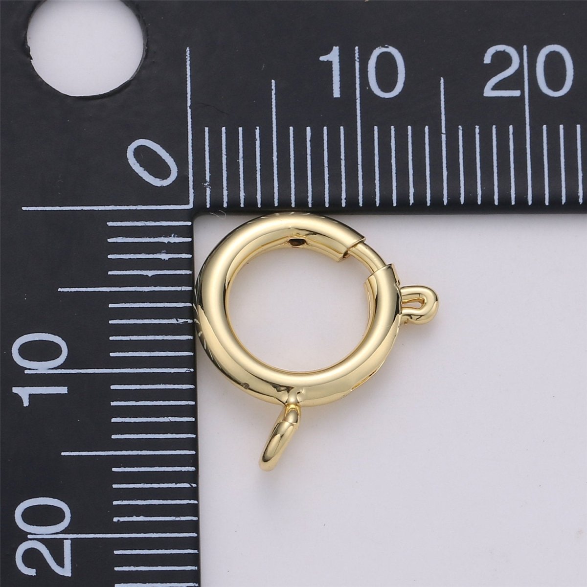 Spring Ring Clasp with Loops, Gold Spring Clasp, Gold Trigger Clasp, Large Spring Ring, Jewelry Findings, Components K-384 K-572 - K-574 - DLUXCA