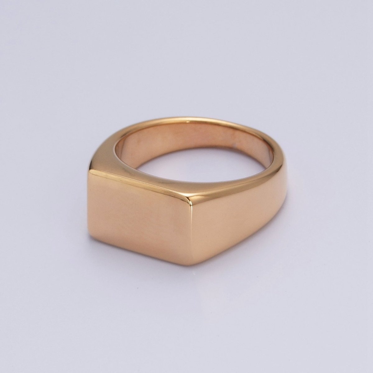 Square Signet Ring, Stainless Steel Classic Signet ring, Middle ring Rectangle ring Minimalist Jewelry S-045 ~ S-048 - DLUXCA