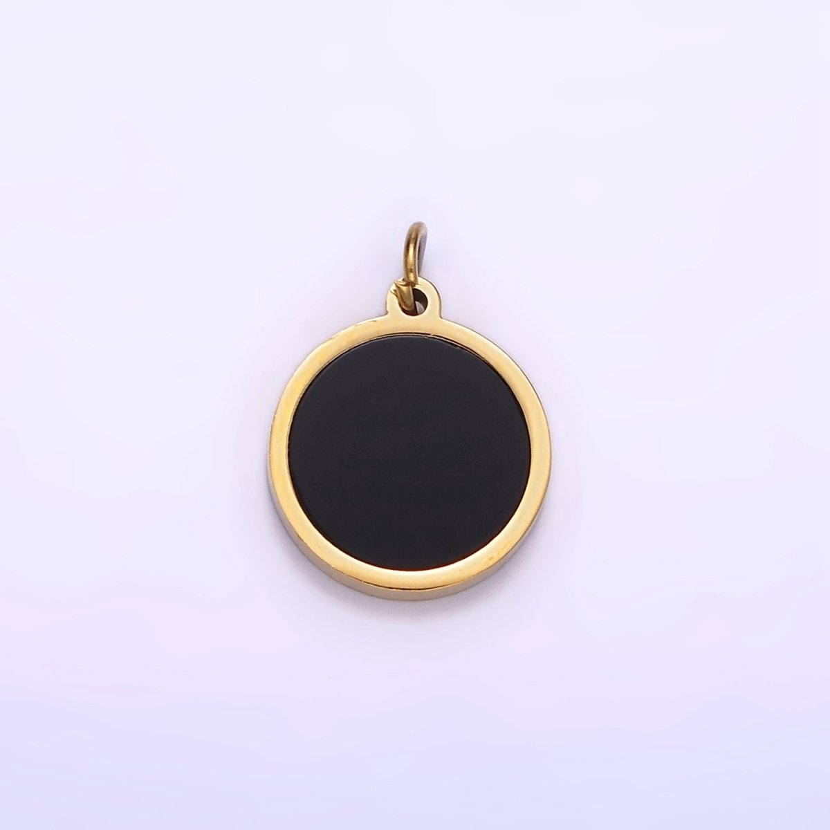 Stainless Steel 10mm Black Bezel Minimalist Charm | P1238 - DLUXCA