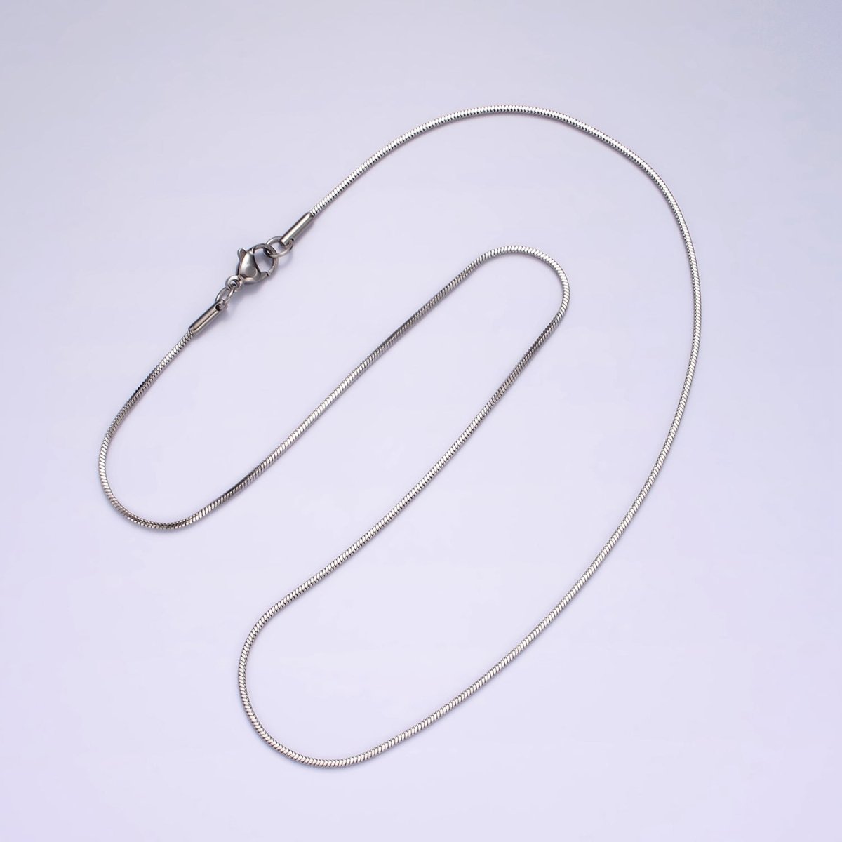 Stainless Steel 1.2mm Dainty Snake 18 Inch Layering Chain Necklace | WA-2267 Clearance Pricing - DLUXCA