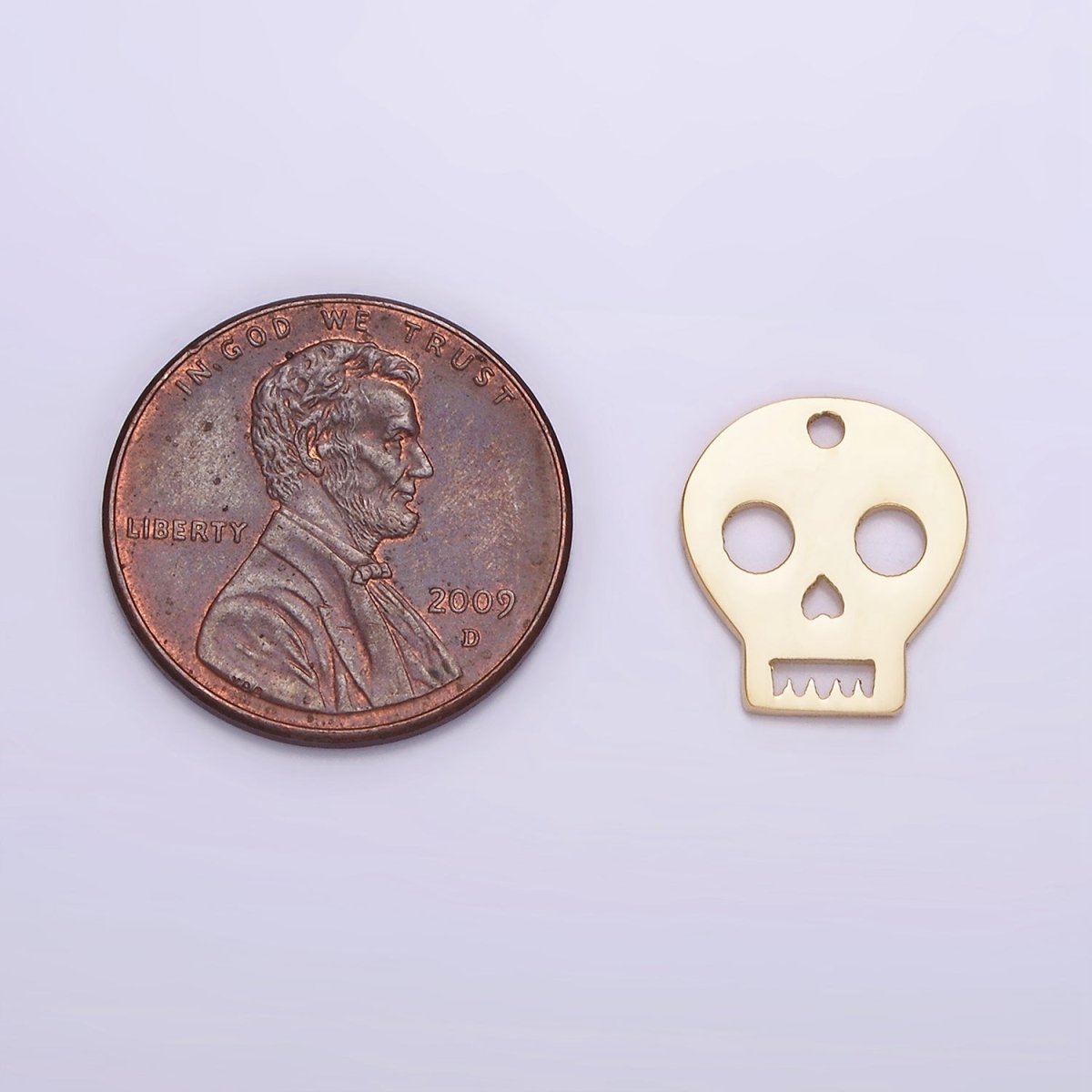 Stainless Steel 13.3mm Open Skull Skeleton Charm | P1240 - DLUXCA