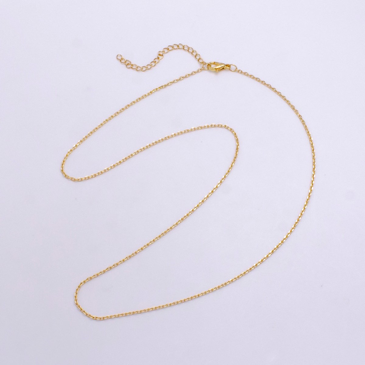 Stainless Steel 1.3mm Cable Chain 18 Inch Layering Necklace w. Extender | WA-2257 - DLUXCA