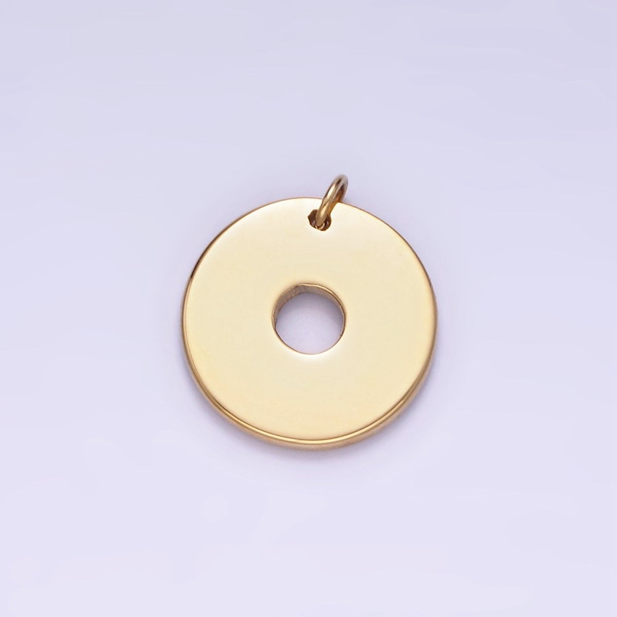 Stainless Steel 13mm Open Donut Round Minimalist Charm | P934 - DLUXCA