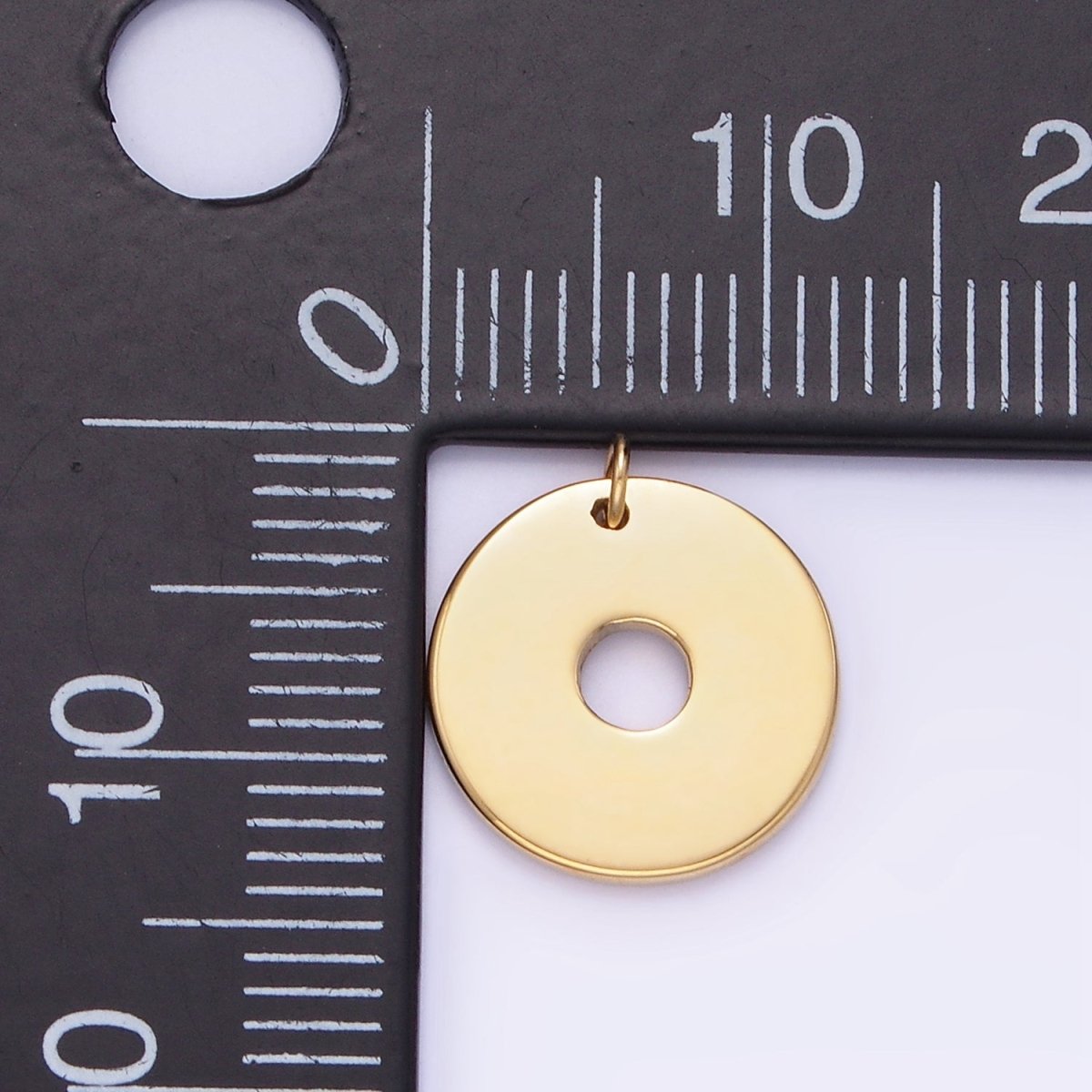 Stainless Steel 13mm Open Donut Round Minimalist Charm | P934 - DLUXCA