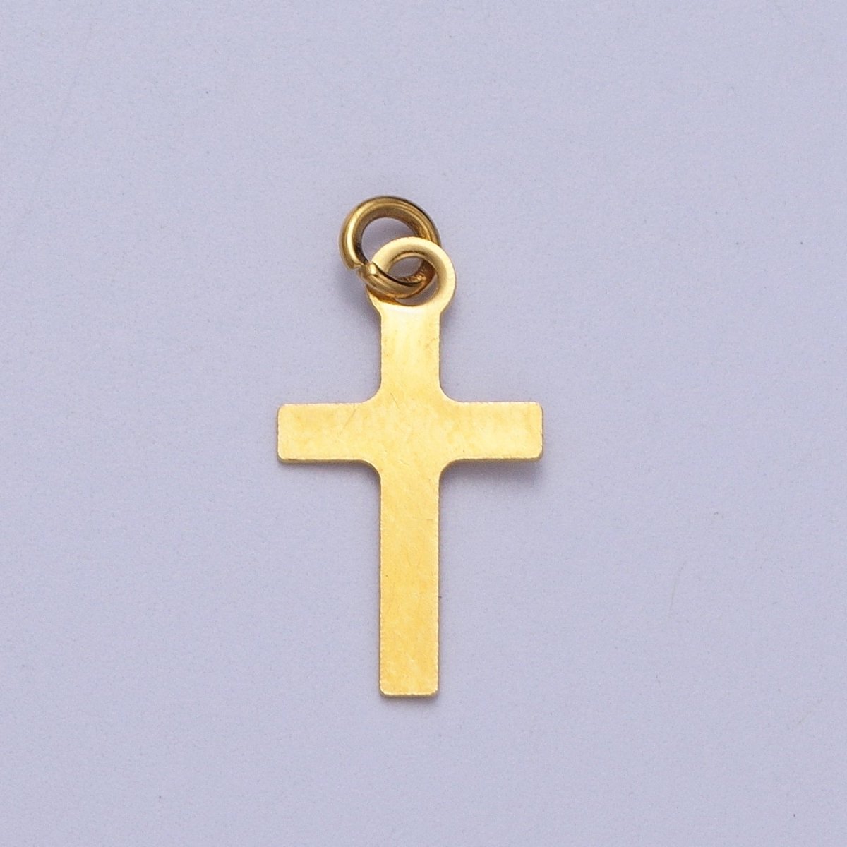 Stainless Steel 14.5mm, 18.8mm Gold Religious Cross Minimalist Charm | C-392 C-393 - DLUXCA