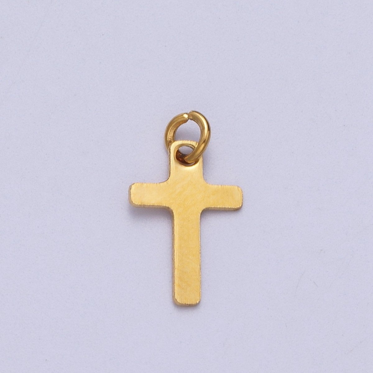 Stainless Steel 14.5mm, 18.8mm Gold Religious Cross Minimalist Charm | C-392 C-393 - DLUXCA