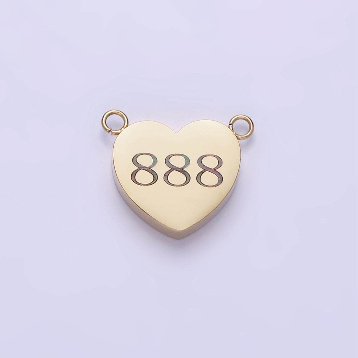 Stainless Steel 14K Gold Filled Angel Number Numerology Engraved Heart Connector P-541~ P-549 - DLUXCA