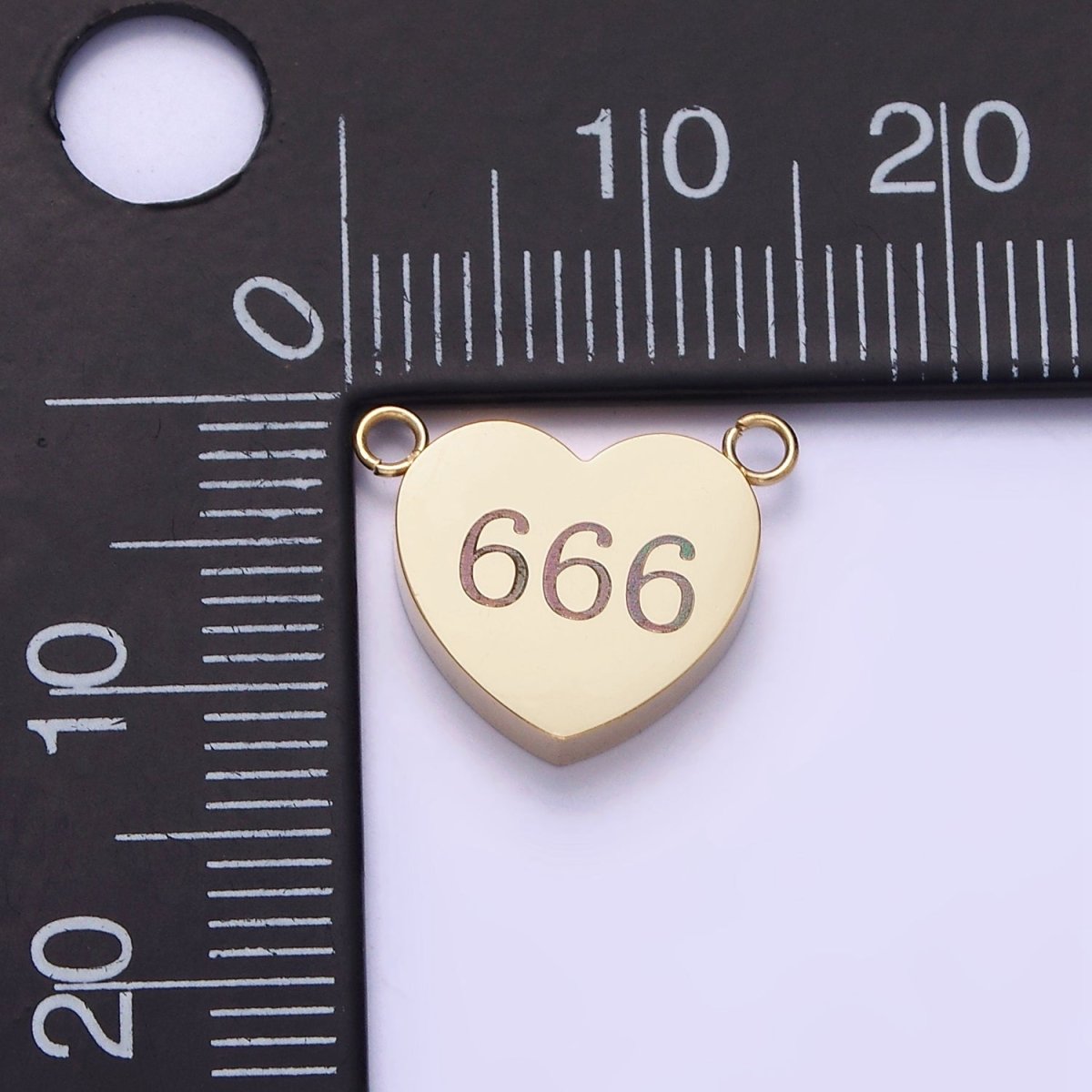 Stainless Steel 14K Gold Filled Angel Number Numerology Engraved Heart Connector P-541~ P-549 - DLUXCA