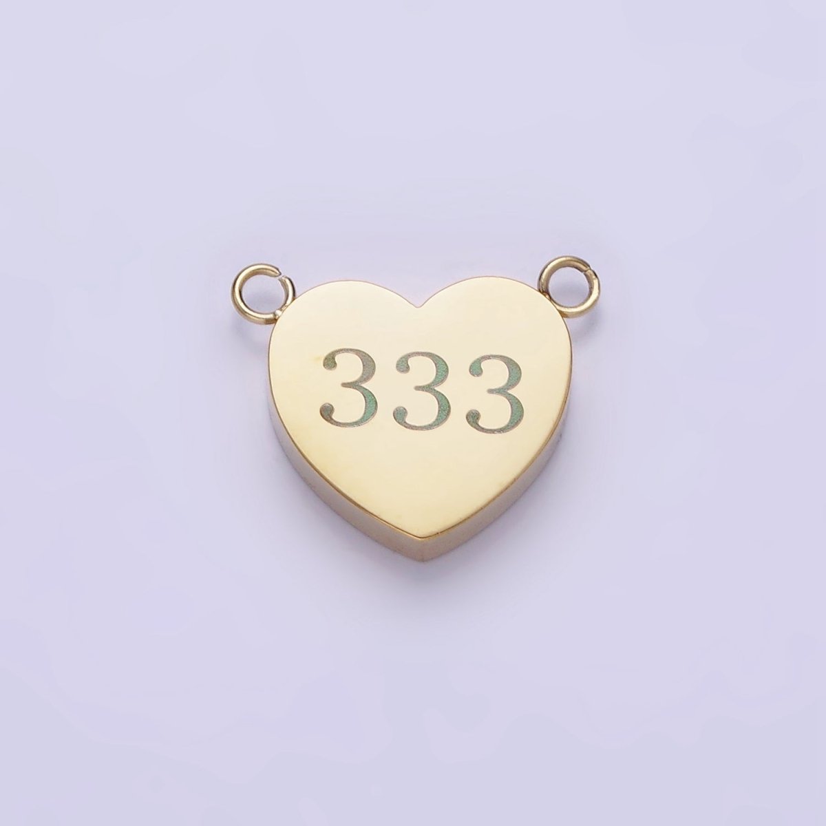 Stainless Steel 14K Gold Filled Angel Number Numerology Engraved Heart Connector P-541~ P-549 - DLUXCA