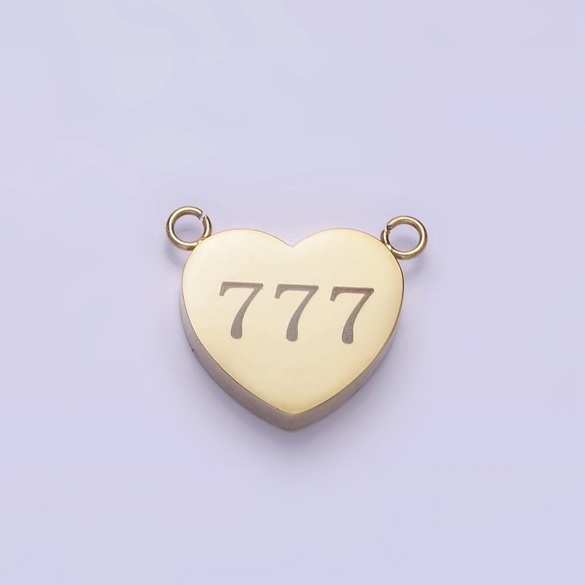 Stainless Steel 14K Gold Filled Angel Number Numerology Engraved Heart Connector P-541~ P-549 - DLUXCA