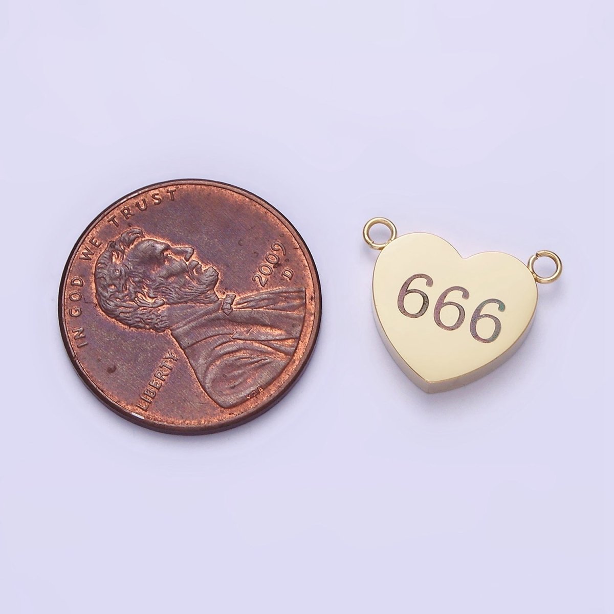 Stainless Steel 14K Gold Filled Angel Number Numerology Engraved Heart Connector P-541~ P-549 - DLUXCA