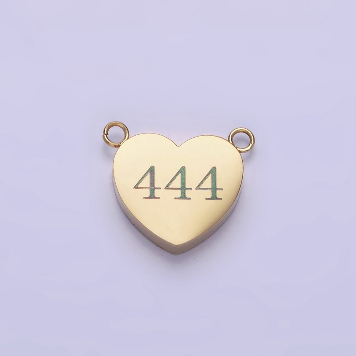 Stainless Steel 14K Gold Filled Angel Number Numerology Engraved Heart Connector P-541~ P-549 - DLUXCA