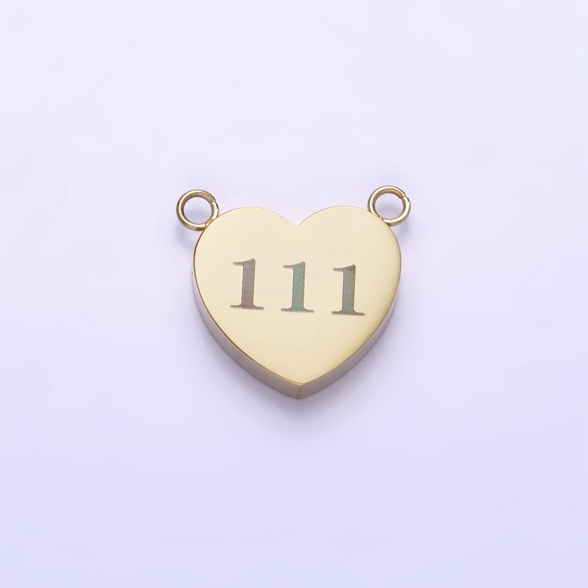 Stainless Steel 14K Gold Filled Angel Number Numerology Engraved Heart Connector P-541~ P-549 - DLUXCA