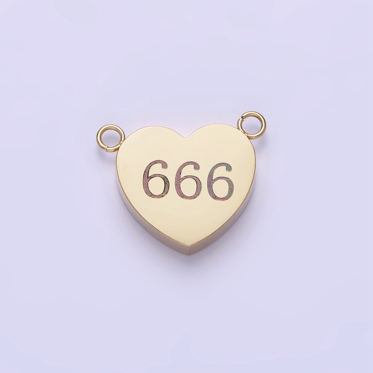 Stainless Steel 14K Gold Filled Angel Number Numerology Engraved Heart Connector P-541~ P-549 - DLUXCA