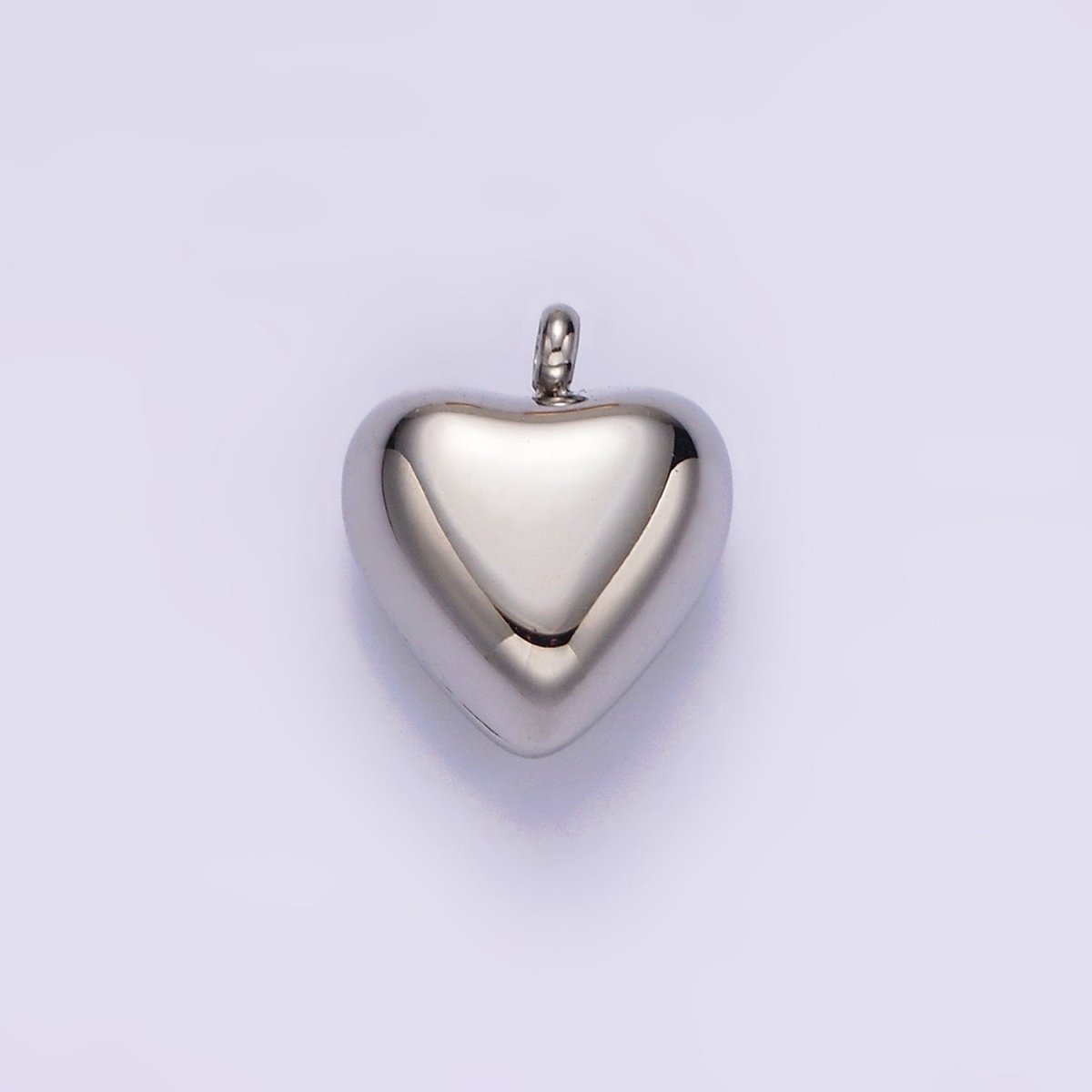 Stainless Steel 14mm Puffed Heart Minimalist Charm in Gold & Silver | P1257 P1258 - DLUXCA