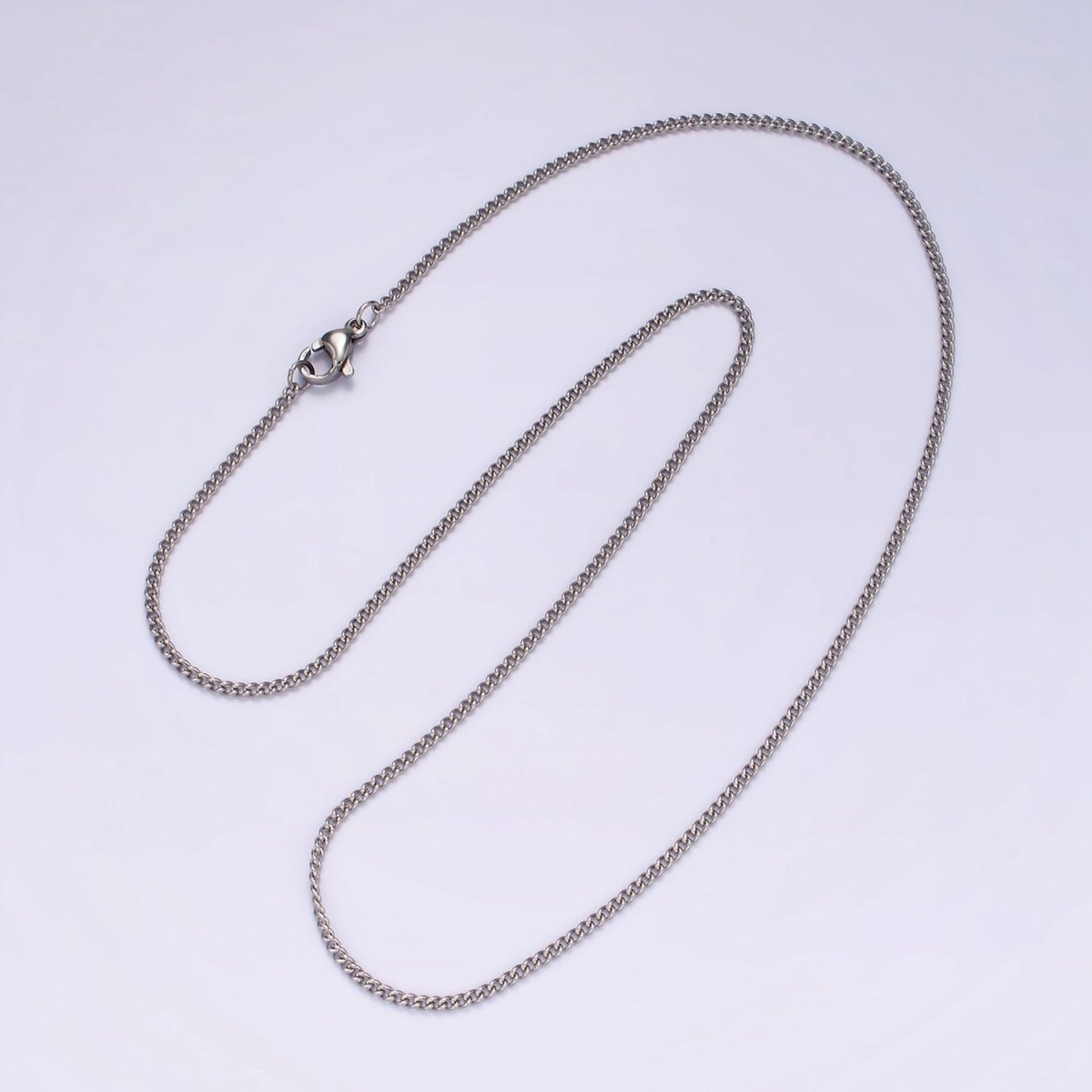 Stainless Steel 1.5mm Curb Chain 18 Inch Layering Necklace | WA-2274 Clearance Pricing - DLUXCA