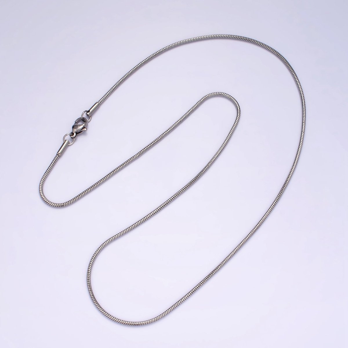 Stainless Steel 1.5mm Dainty Snake 20 Inch Layering Chain Necklace | WA-2264 - DLUXCA