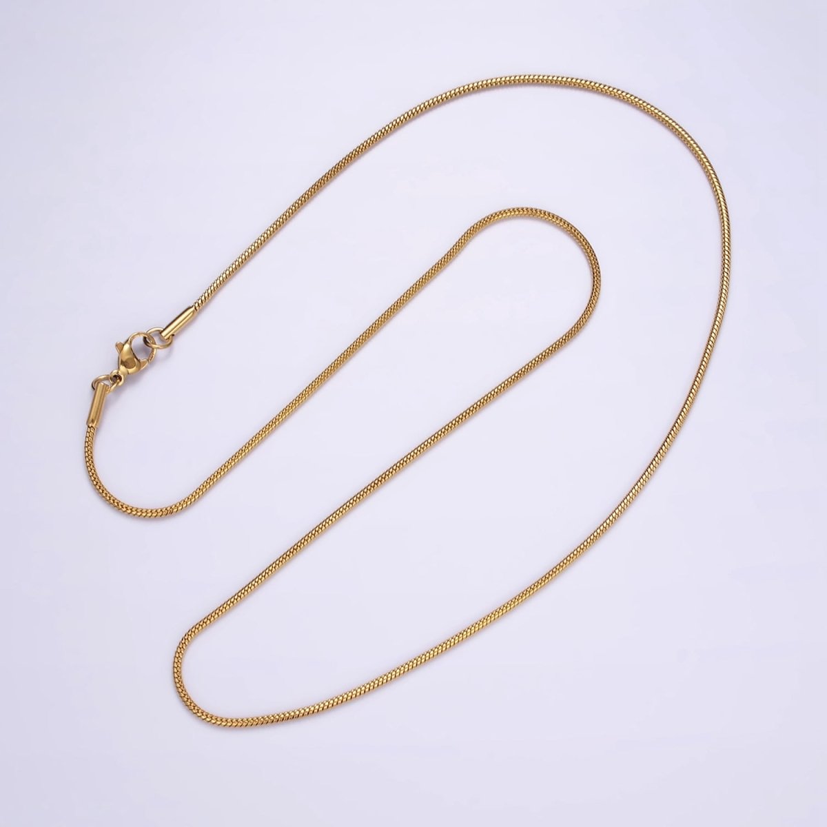 Stainless Steel 1.5mm Omega Cocoon 18 Inch, 20 Inch Layering Chain Necklace | WA-2304 WA-2305 Clearance Pricing - DLUXCA