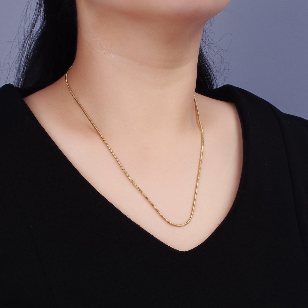 Stainless Steel 1.5mm Omega Cocoon 18 Inch, 20 Inch Layering Chain Necklace | WA-2304 WA-2305 Clearance Pricing - DLUXCA