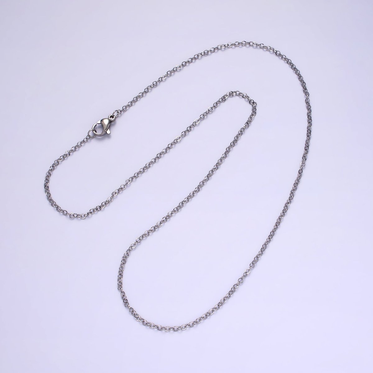 Stainless Steel 1.5mm Rolo 18 Inch Minimalist Layering Chain Necklace | WA-2109 Clearance Pricing - DLUXCA