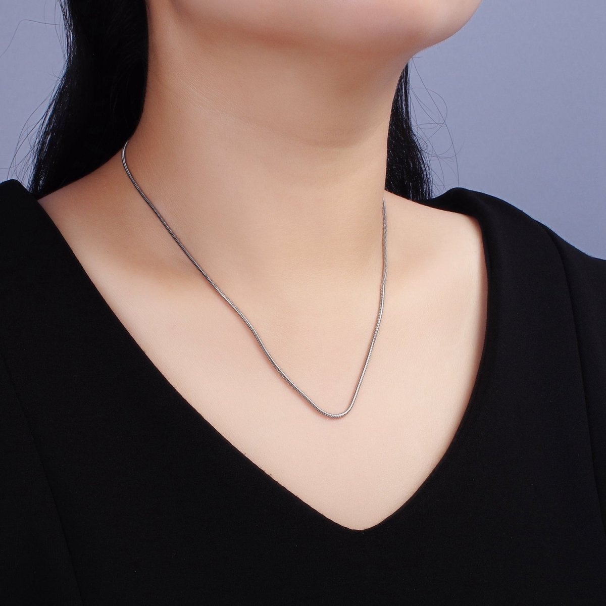 Stainless Steel 1.5mm Snake Chain 18 Inch, 20 Inch Layering Necklace | WA-2263 WA-2264 Clearance Pricing - DLUXCA