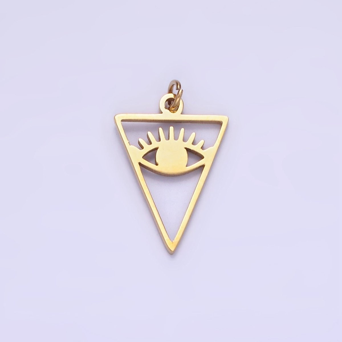 Stainless Steel 16mm Triangle Evil Eye Charm for Amulet Minimalist Charm | P936 - DLUXCA