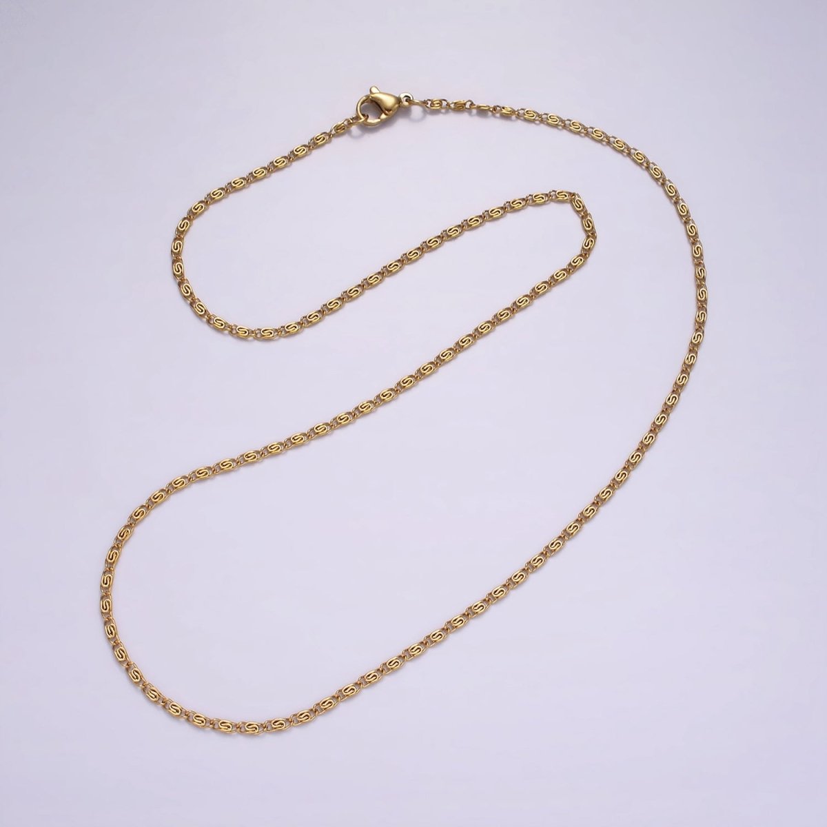 Stainless Steel 1.7mm Snail Scroll Chain 18 Inch Necklace | WA-2351 - DLUXCA
