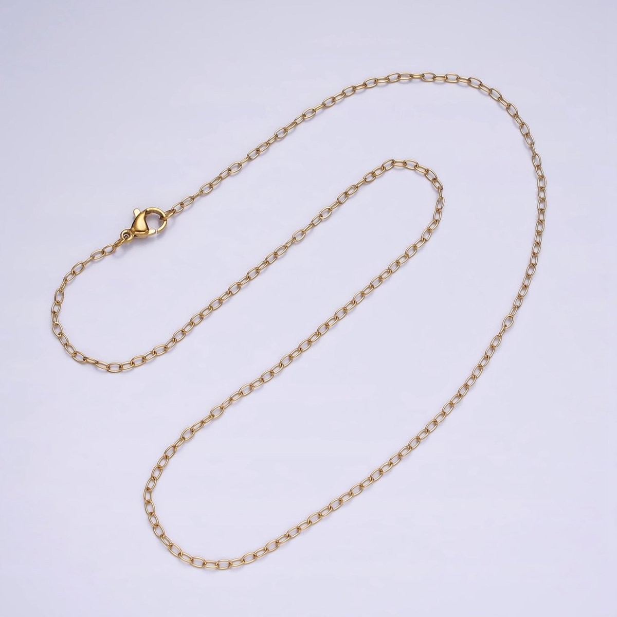 Stainless Steel 1.8mm Dainty Cable 18 Inch Layering Chain Necklace | WA-2026 Clearance Pricing - DLUXCA