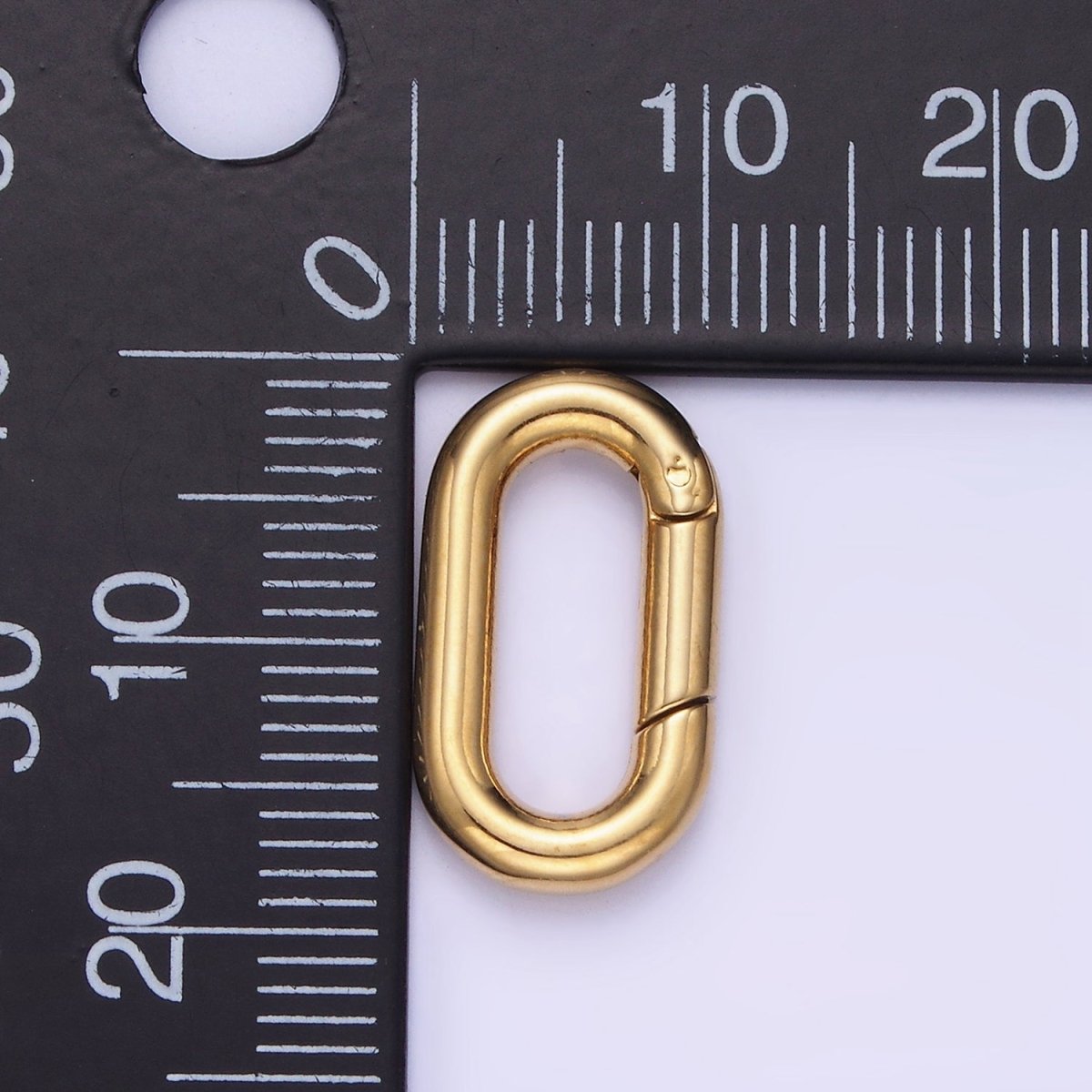 Stainless Steel 18mm Oblong Spring Gate Closure Finding in Gold & Silver | Z690 - DLUXCA