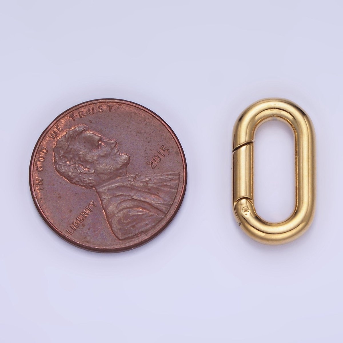 Stainless Steel 18mm Oblong Spring Gate Closure Finding in Gold & Silver | Z690 - DLUXCA