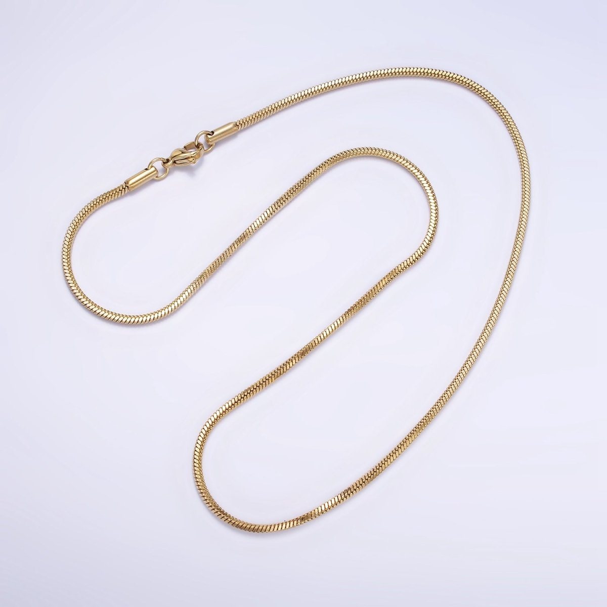 Stainless Steel 1.8mm Omega 18 Inch Layering Chain Necklace | WA-1993 Clearance Pricing - DLUXCA