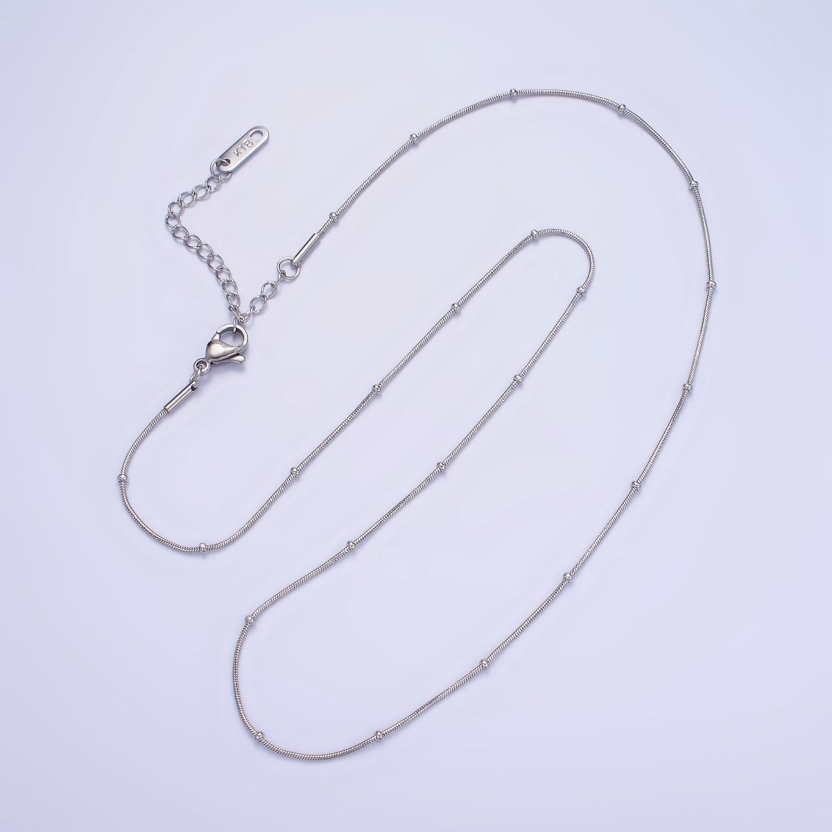 Stainless Steel 1.8mm Satellite Snake Chain 18 Inch Necklace w. Extender in Gold & Silver | WA-3484 WA-2485 - DLUXCA