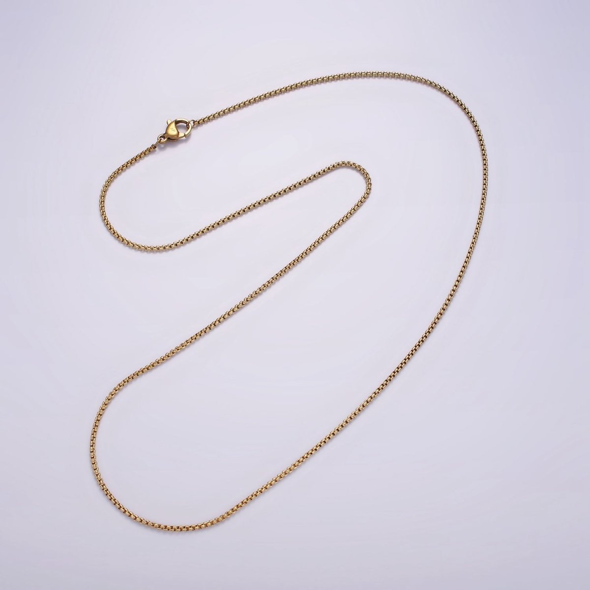 Stainless Steel 1mm Box Chain 20 Inch Necklace | WA-2364 - DLUXCA