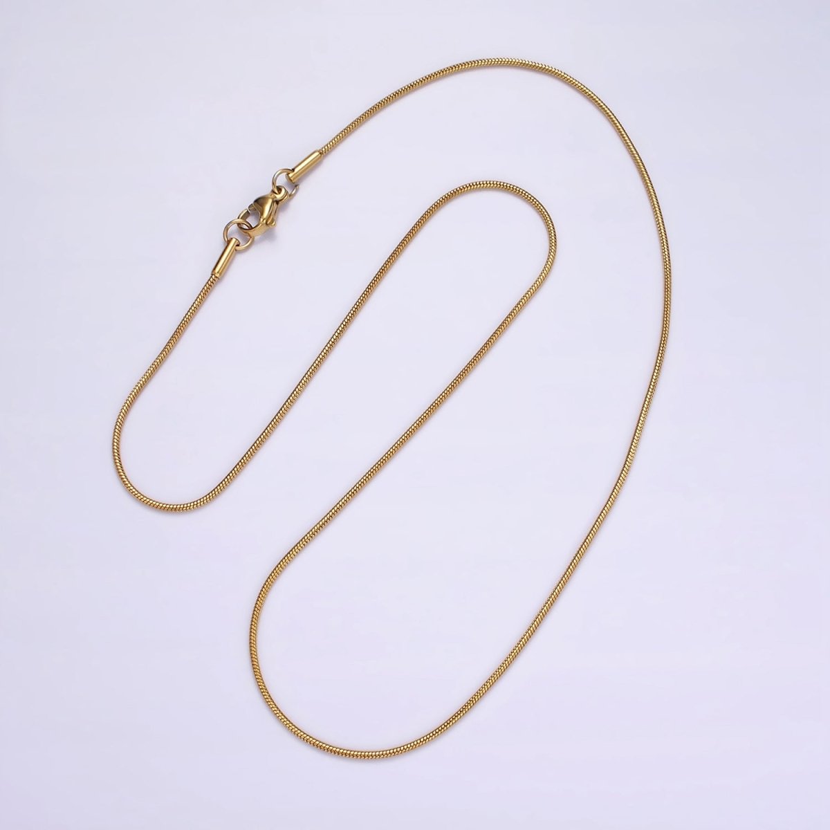 Stainless Steel 1mm Dainty Snake 18 Inch Layering Chain Necklace | WA-2302 Clearance Pricing - DLUXCA