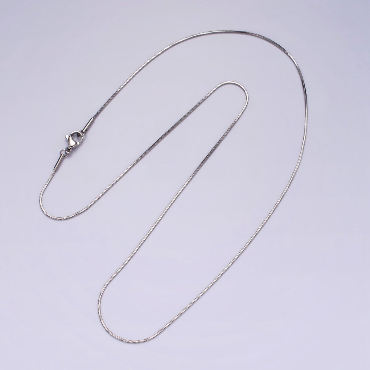 Stainless Steel 1mm Dainty Snake 20 Inch Layering Silver Chain Necklace | WA-2266 Clearance Pricing - DLUXCA