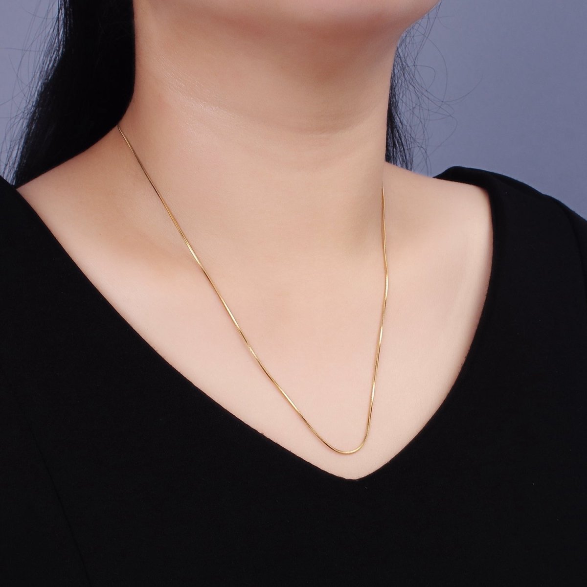 Stainless Steel 1mm Dainty Snake Cocoon 18 Inch, 20 Inch Layering Chain Necklace | WA-2306 WA-2307 Clearance Pricing - DLUXCA