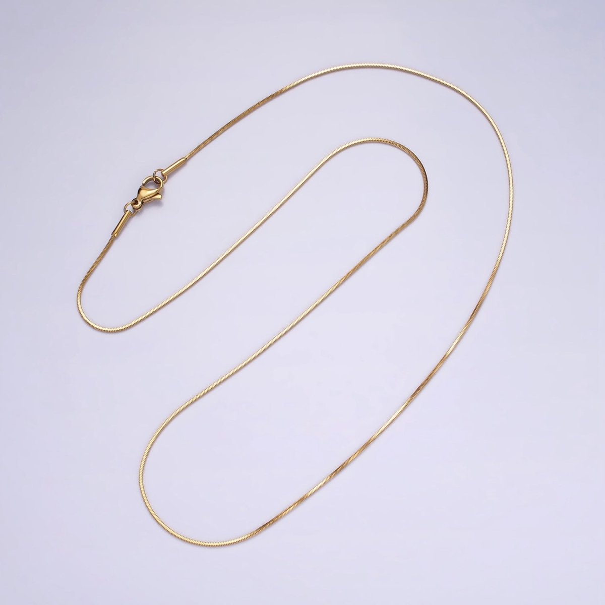 Stainless Steel 1mm Dainty Snake Cocoon 18 Inch, 20 Inch Layering Chain Necklace | WA-2306 WA-2307 Clearance Pricing - DLUXCA